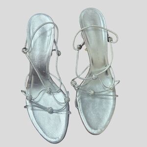 Giuseppe Zanotti Design Silver Crystal Strap Heels - EU 39